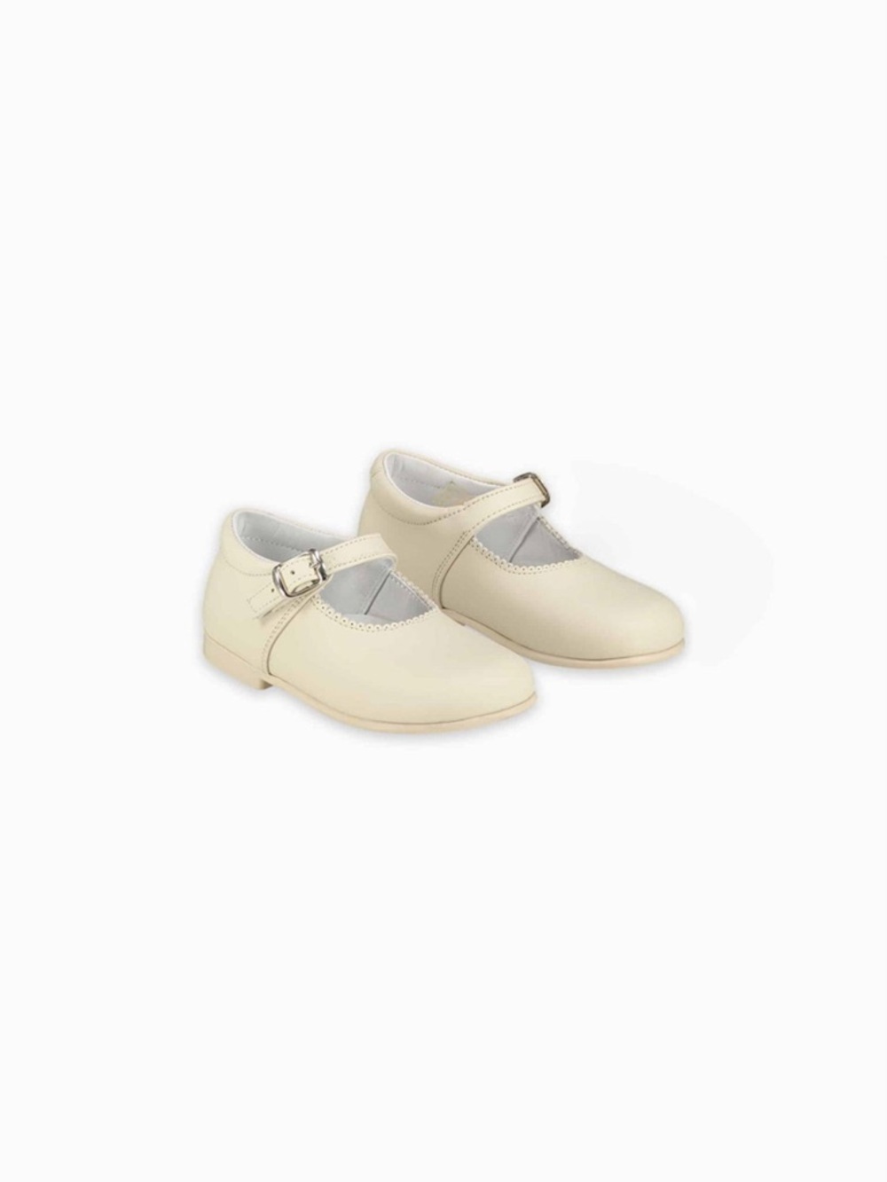 La Coqueta Ivory Nappa Leather Toddler Mary Jane Shoes Size 25 (9 US) - Picture 4 of 17